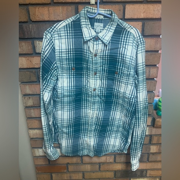 J. Crew Green and White Casual Button Down Shirt - Picture 1 of 3